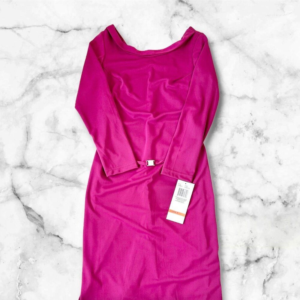Tower Hill Collections Women Dress Red (Magenta) 3/4 Sleeves Brand New with Tag
